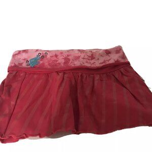 Rocaware Junior's Pink White Mini Skirt Striped Pattern Scallop Hem Sizes Large